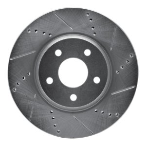 Chevrolet HHR Brake Rotor (1) - Front Right - R1 Concepts - Drilled & Slotted - Silver - `04-`12